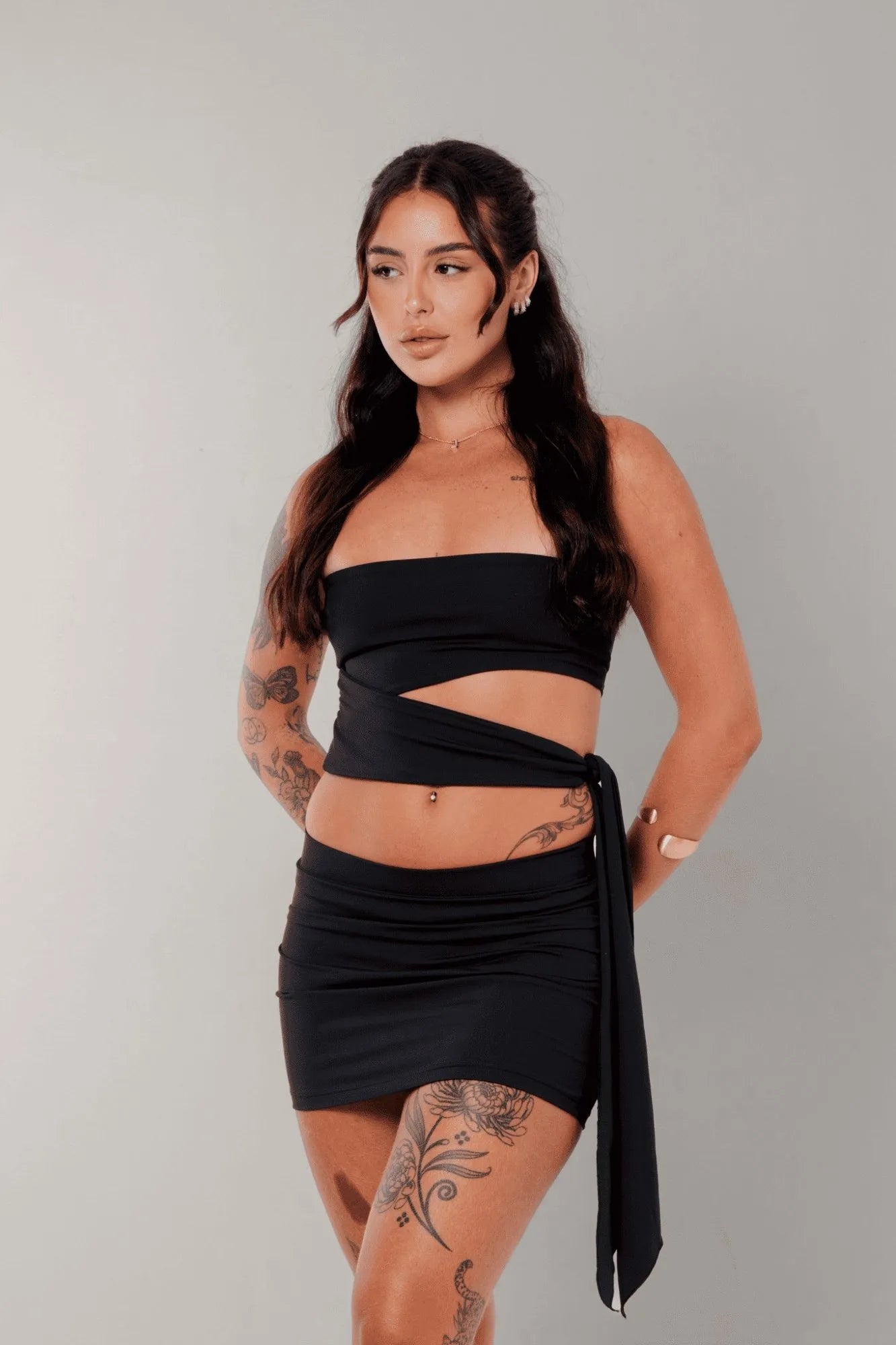 Cropped Natasha Poliamida Preto