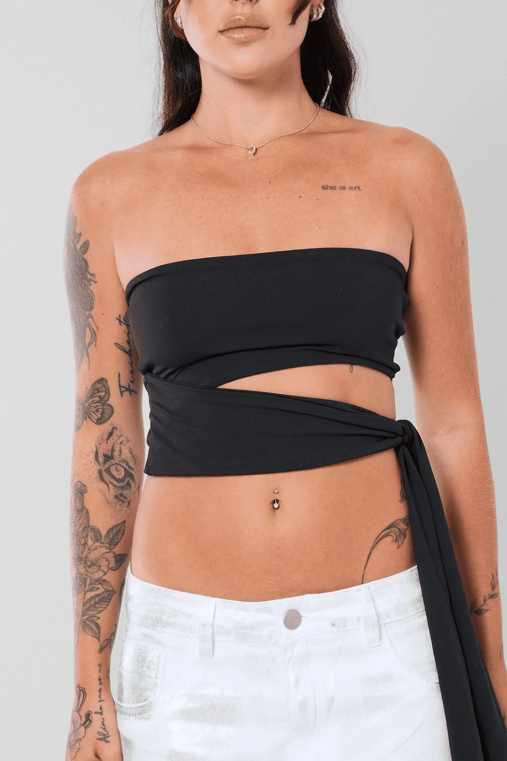 Cropped Natasha Poliamida Preto