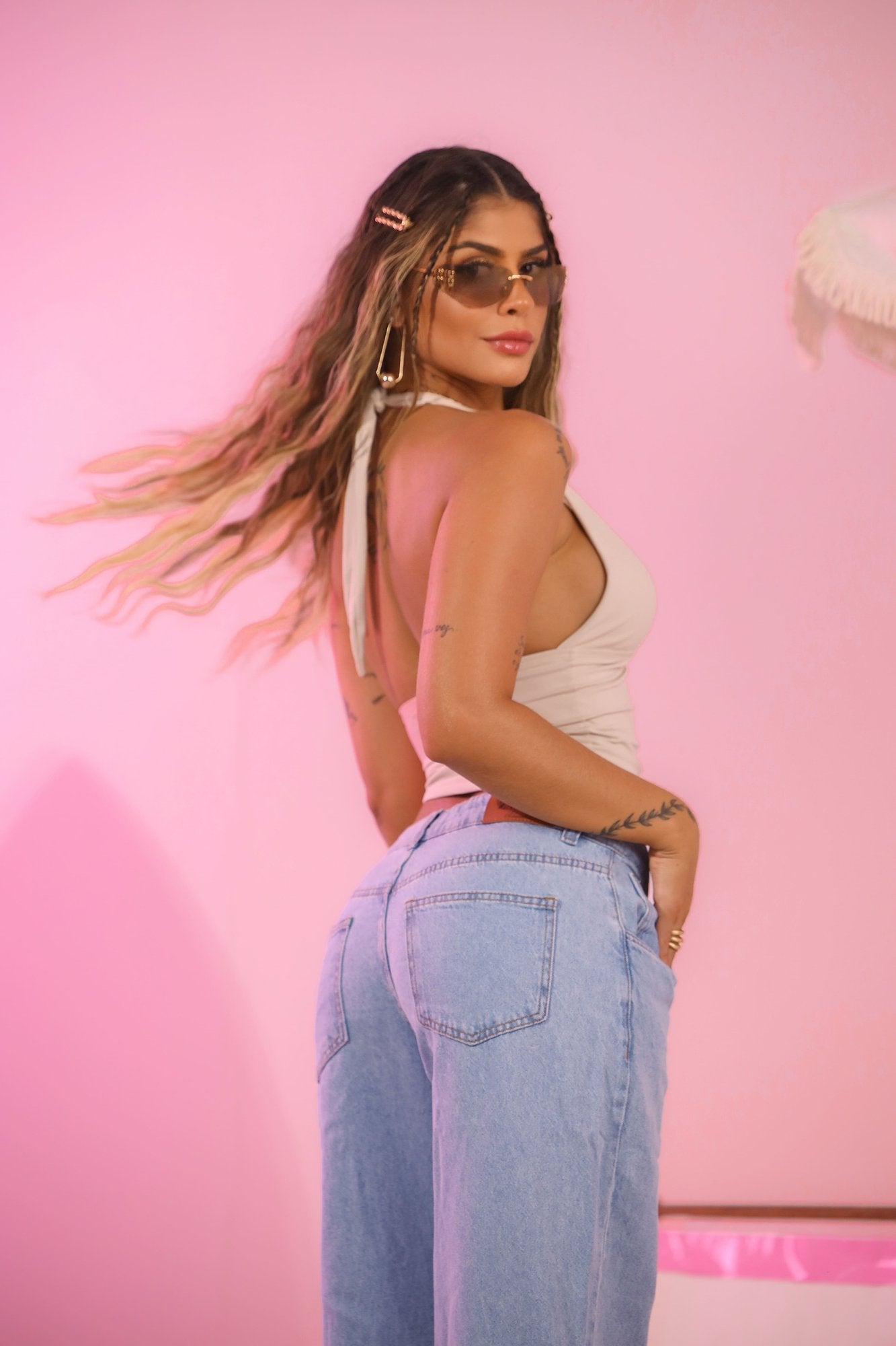 Cropped Cris Poliamida Areia