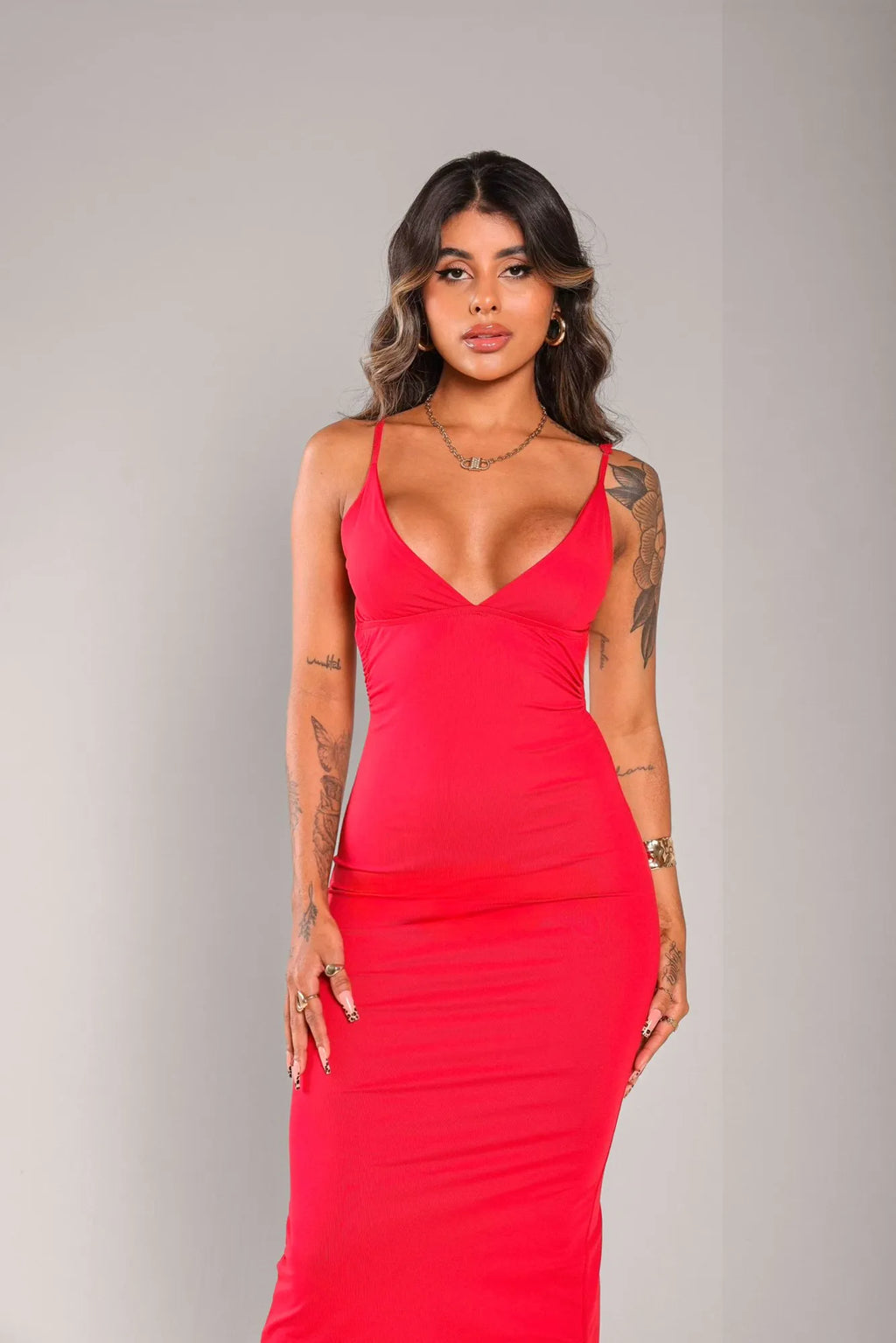 Vestido Longo Denver Poliamida Vermelho