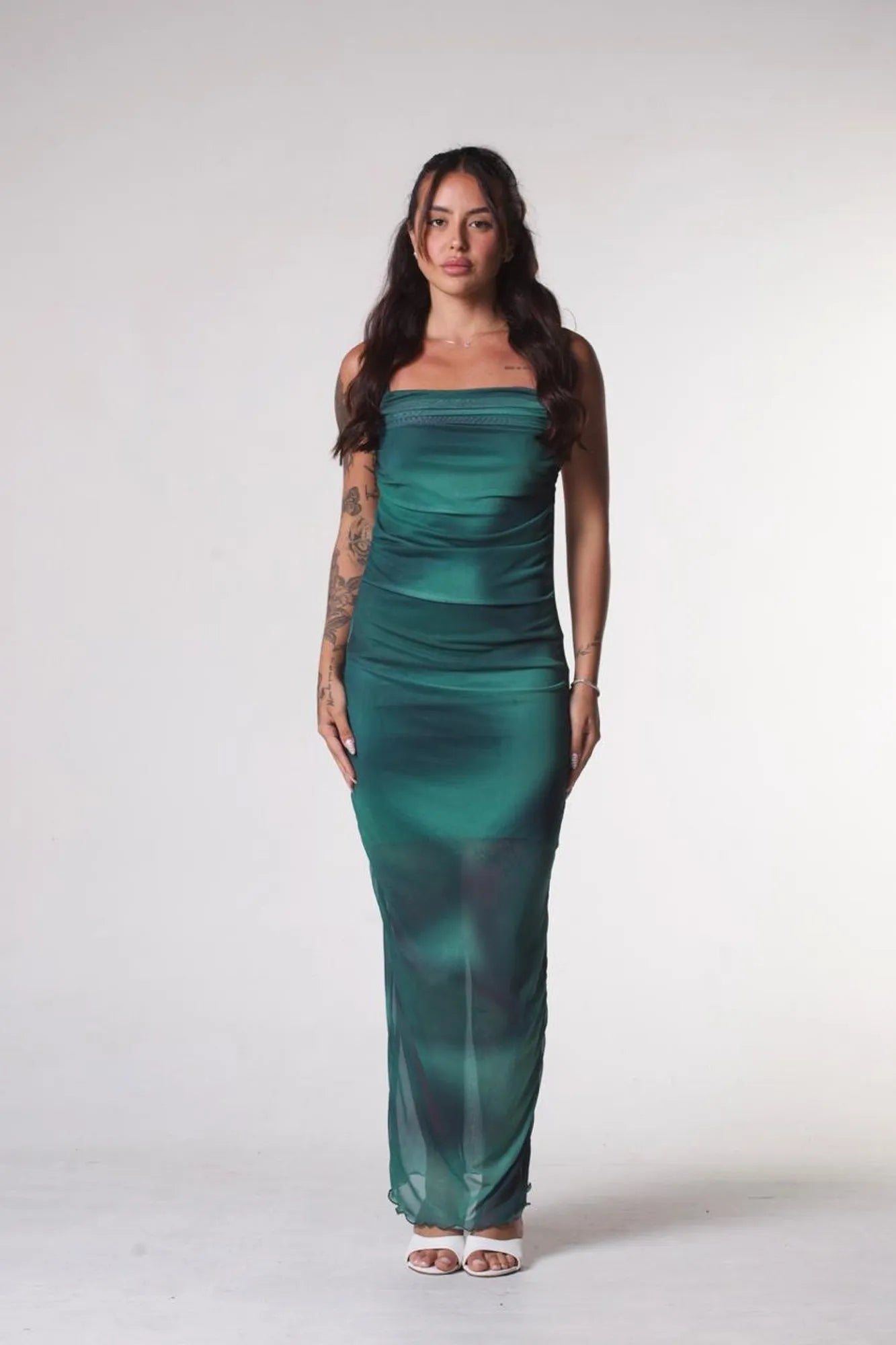 Vestido Zuri Tule Com Forro Verde