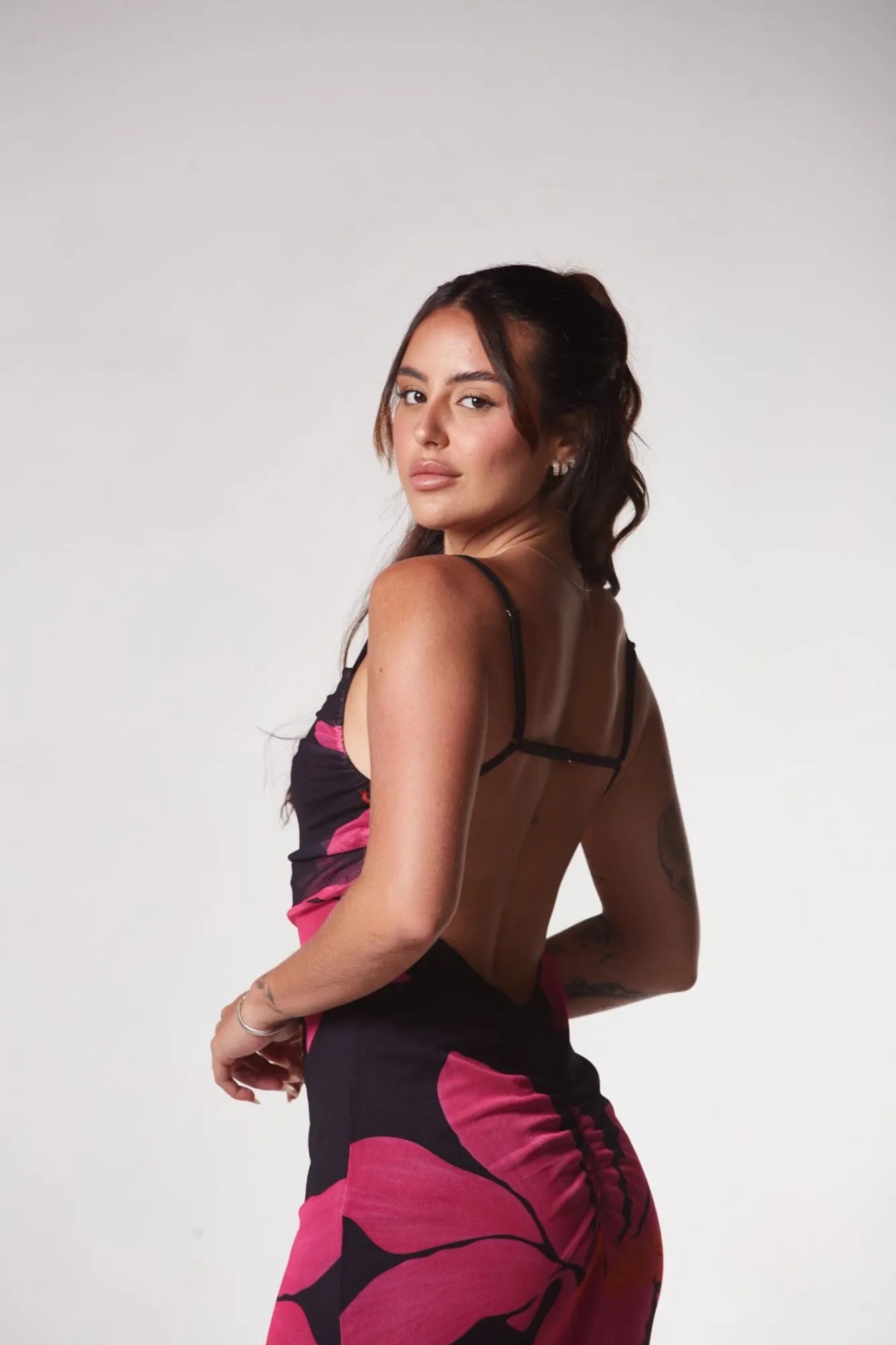 Vestido Zuri Tule Com Forro Preto/Pink